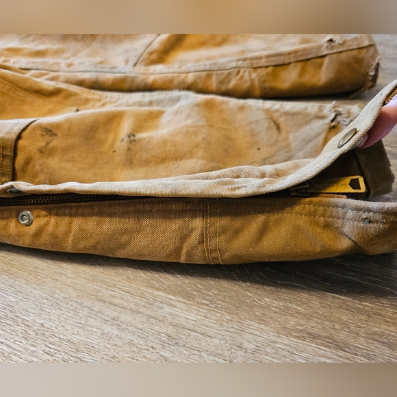 Carhartt Bibs khacki overalls brown work wear insulated - Picture 4 of 16